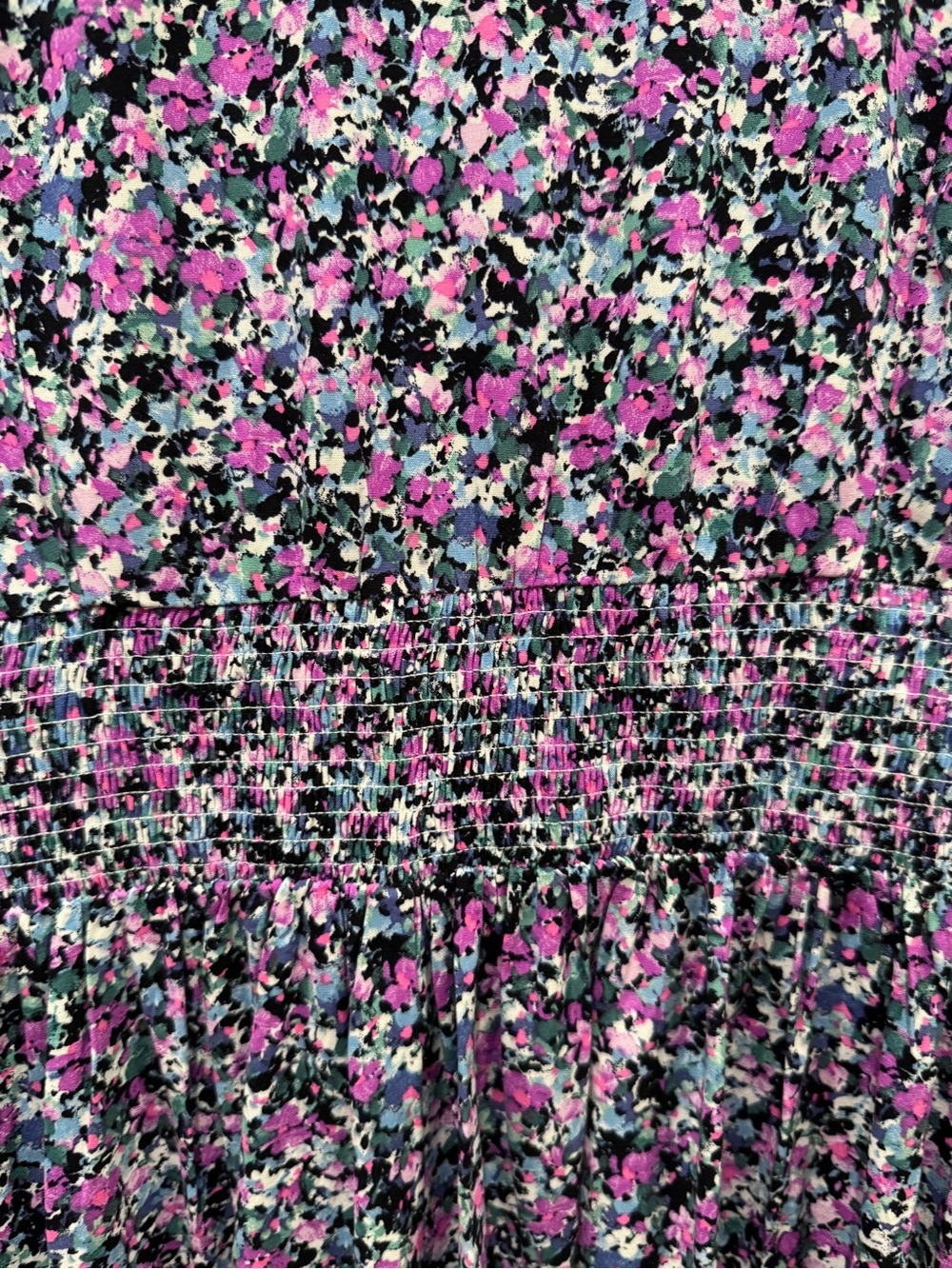 Ava & Viv Women’s Lavender Black Floral Long Sleeve V Neck Dress Size 1X NWT - Picture 6 of 10